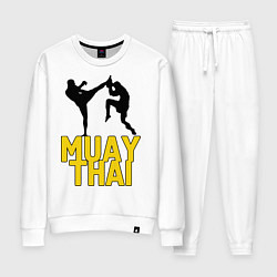 Костюм хлопковый женский Muay Thai, цвет: белый