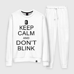 Костюм хлопковый женский Keep Calm & Don't Blink, цвет: белый