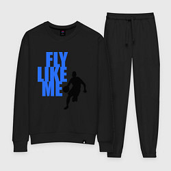 Костюм хлопковый женский Fly like me, цвет: черный