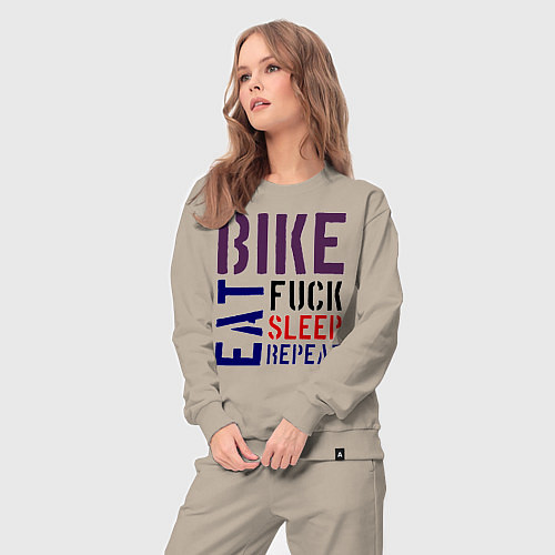 Женский костюм Bike eat sleep repeat / Миндальный – фото 3