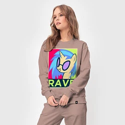 Костюм хлопковый женский DJ Pon-3 RAVE, цвет: пыльно-розовый — фото 2