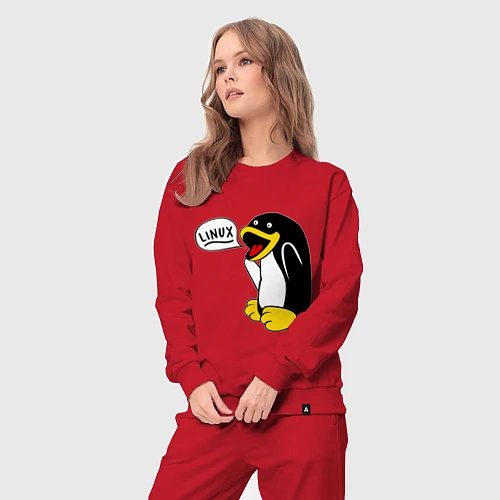 Женский костюм Пингвин: Linux / Красный – фото 3