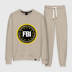 Костюм хлопковый женский FBI Departament, цвет: миндальный