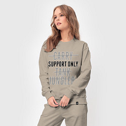 Костюм хлопковый женский Support only, цвет: миндальный — фото 2