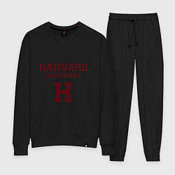 Костюм хлопковый женский Harvard University, цвет: черный