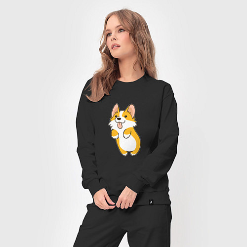 Женский костюм Корги лапочка / Черный – фото 3