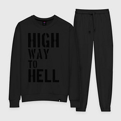 Костюм хлопковый женский High way to hell, цвет: черный