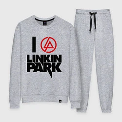 Костюм хлопковый женский I love Linkin Park, цвет: меланж