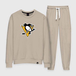 Костюм хлопковый женский Pittsburgh Penguins: Evgeni Malkin, цвет: миндальный