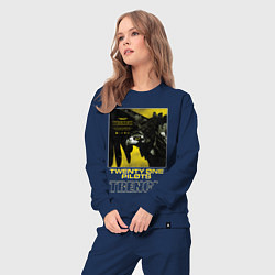 Костюм хлопковый женский TOP: TRENCH, цвет: тёмно-синий — фото 2