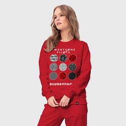 Костюм хлопковый женский TOP: Blurryface, цвет: красный — фото 2
