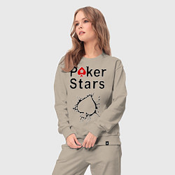 Костюм хлопковый женский Poker Stars, цвет: миндальный — фото 2