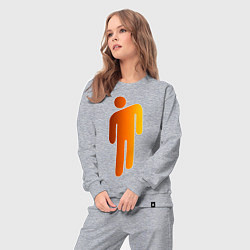 Костюм хлопковый женский Billie Eilish: Orange Manikin, цвет: меланж — фото 2