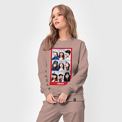 Костюм хлопковый женский TWICE, цвет: пыльно-розовый — фото 2