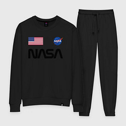 Костюм хлопковый женский NASA НАСА, цвет: черный