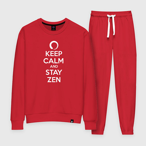Женский костюм Keep calm & stay Zen / Красный – фото 1