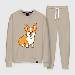 Костюм хлопковый женский Корги, цвет: миндальный