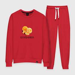 Костюм хлопковый женский МАНДАРИН КЛУБНИКА, цвет: красный