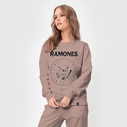 Костюм хлопковый женский RAMONES, цвет: пыльно-розовый — фото 2