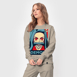 Костюм хлопковый женский Незуко Камадо, цвет: миндальный — фото 2