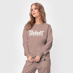 Костюм хлопковый женский SLIPKNOT НА СПИНЕ, цвет: пыльно-розовый — фото 2
