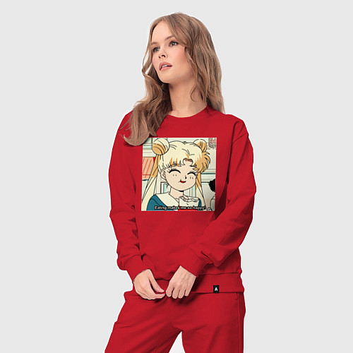 Женский костюм Еда Делает Меня Счастливой! SM / Красный – фото 3