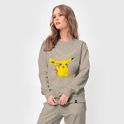 Костюм хлопковый женский Pikachu, цвет: миндальный — фото 2