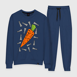 Костюм хлопковый женский Морковка кролика, цвет: тёмно-синий