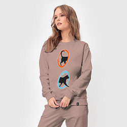 Костюм хлопковый женский Portal Cat, цвет: пыльно-розовый — фото 2