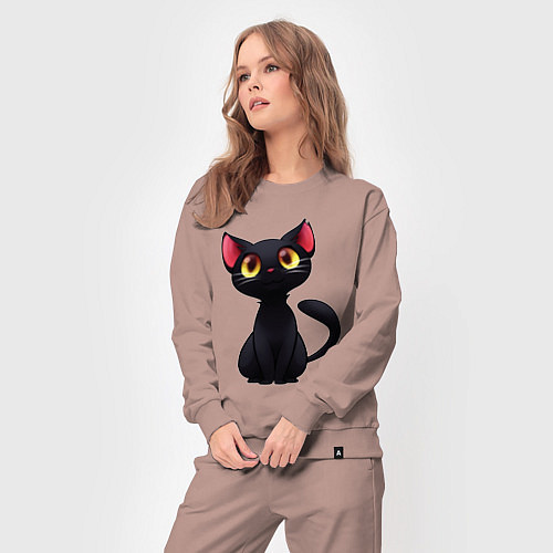 Женский костюм Черный котенок / Пыльно-розовый – фото 3