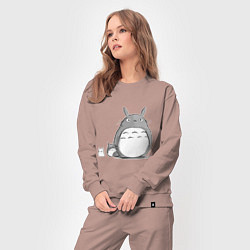 Костюм хлопковый женский Тоторо, цвет: пыльно-розовый — фото 2