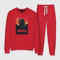 Костюм хлопковый женский Godzilla, цвет: красный
