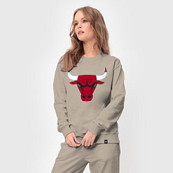 Костюм хлопковый женский Chicago Bulls, цвет: миндальный — фото 2