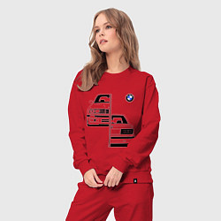 Костюм хлопковый женский BMW БМВ Z, цвет: красный — фото 2