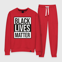 Костюм хлопковый женский BLACK LIVES MATTER, цвет: красный