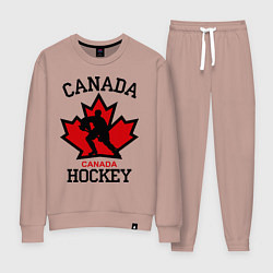 Костюм хлопковый женский Canada Hockey, цвет: пыльно-розовый