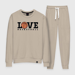Костюм хлопковый женский Love Basketball, цвет: миндальный