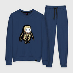 Костюм хлопковый женский Fall guys skeleton, цвет: тёмно-синий