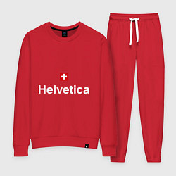 Костюм хлопковый женский Helvetica Type, цвет: красный