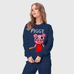 Костюм хлопковый женский ROBLOX PIGGY, цвет: тёмно-синий — фото 2