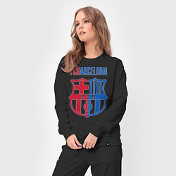 Костюм хлопковый женский Barcelona FC, цвет: черный — фото 2