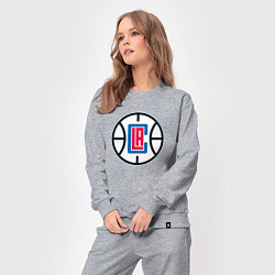 Костюм хлопковый женский Los Angeles Clippers, цвет: меланж — фото 2
