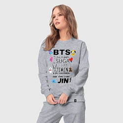 Костюм хлопковый женский BTS BT21, цвет: меланж — фото 2