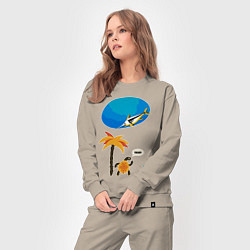 Костюм хлопковый женский Морское такси, цвет: миндальный — фото 2