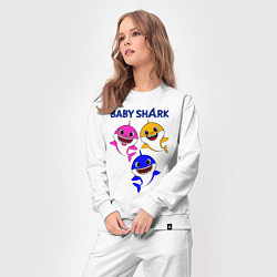 Костюм хлопковый женский Baby Shark, цвет: белый — фото 2