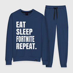 Костюм хлопковый женский EAT SLEEP FORTNITE REPEAT, цвет: тёмно-синий