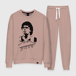 Костюм хлопковый женский Diego Maradona, цвет: пыльно-розовый