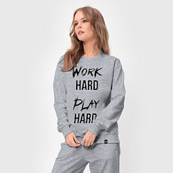 Костюм хлопковый женский Work hard Play hard, цвет: меланж — фото 2