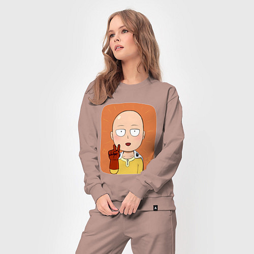 Женский костюм Сайтама One Punch Man / Пыльно-розовый – фото 3