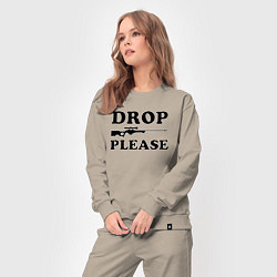 Костюм хлопковый женский Drop Please, цвет: миндальный — фото 2